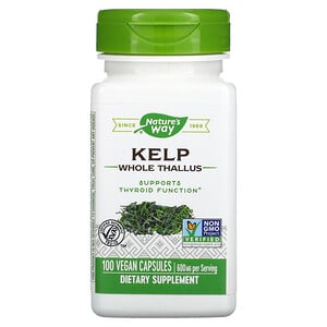 Nature's Way, Kelp, Whole Thallus, 600 mg, 100 Vegan Capsules